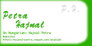 petra hajnal business card